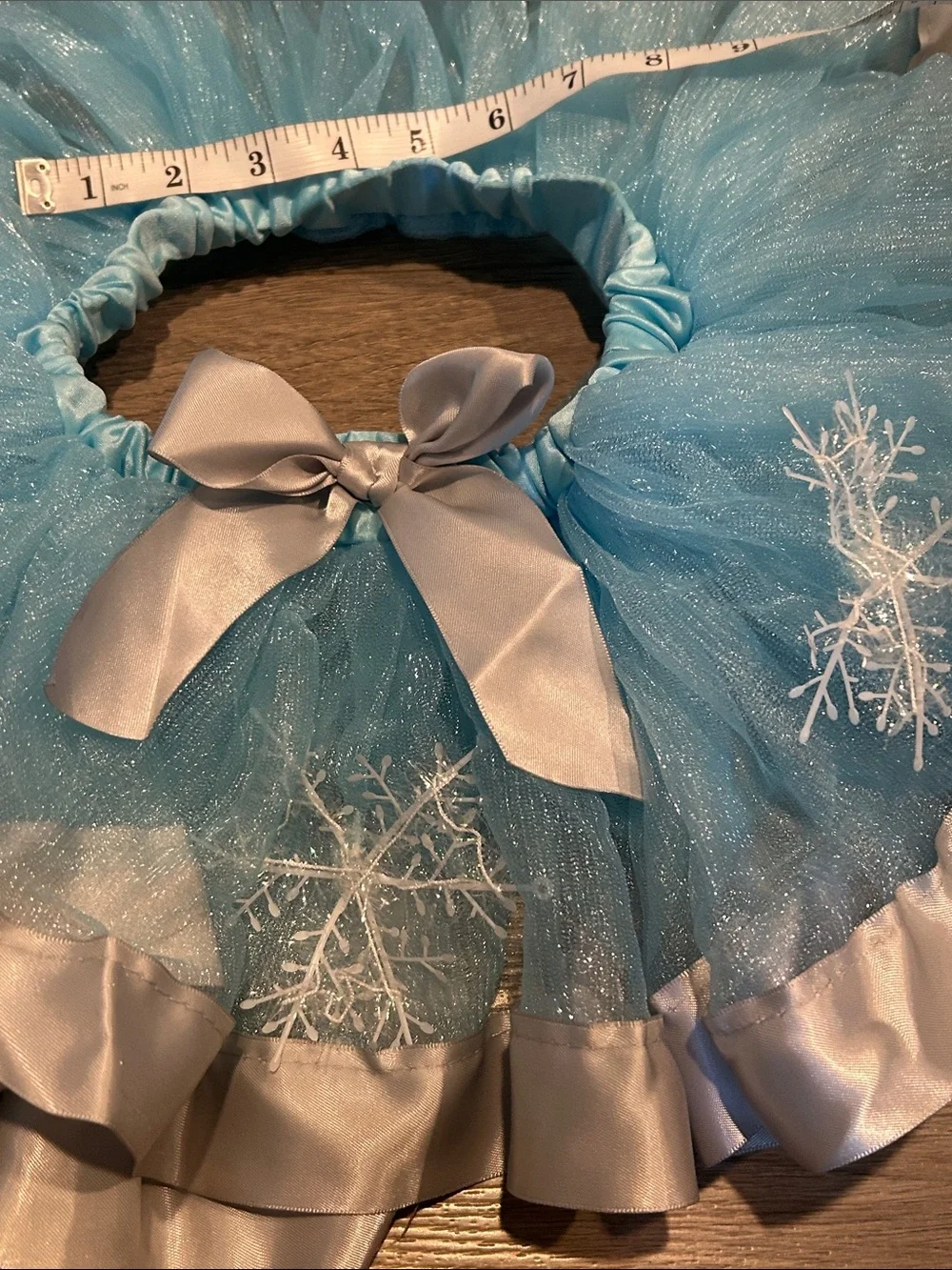 Blue Sparkle Snowflake(Frozen) Tutu Skirt with Silver Trim - Kids Costume